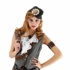 Elope Steampunk Grey Naval Officer Costume Hat Adult