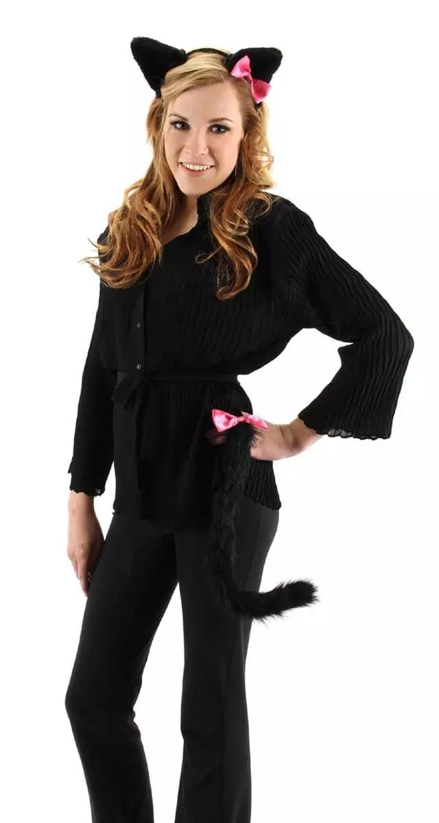 Elope Cute Kitty Ears & Tail Costume Accessory Set Black 3 Elope Cute Kitty Ears & Tail Costume Accessory Set Black
