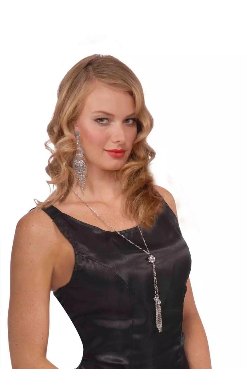 Forum Novelties Vintage Hollywood Costume Necklace With Disco Ball & Tassels Necklace