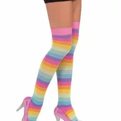 Forum Novelties Circus Sweetie Rainbow Striped Adult Costume Thigh Highs