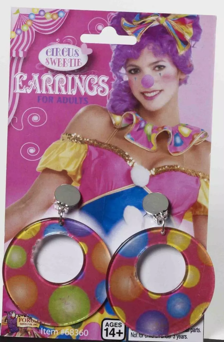 Forum Novelties Circus Sweetie Polka Dot Costume Earrings 3 Forum Novelties Circus Sweetie Polka Dot Costume Earrings