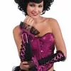 Forum Novelties Burlesque Long Black Costume Glovelets With Pink Ribbon -Bioworld Shop 68821 burlesque long black costume glovelets with pink ribbon