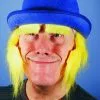 HMS Blue Clown Costume Derby Hat With Yellow Sideburns -Bioworld Shop 784661BL blue clown costume derby hat with yellow sideburns