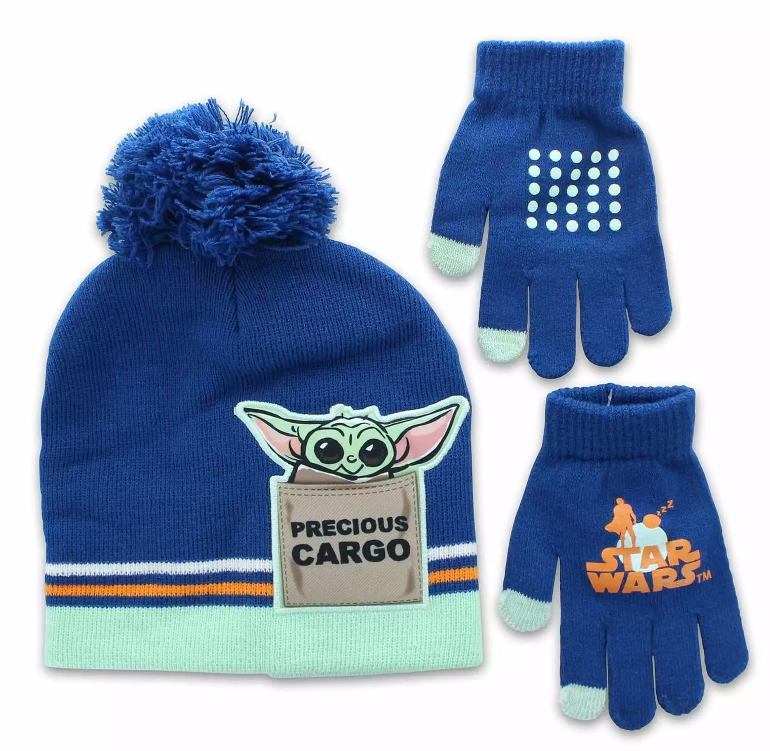 Accessory Innovations Company Star Wars The Mandalorian The Child Winter Beanie & Glove Set | Blue 3 Accessory Innovations Company Star Wars The Mandalorian The Child Winter Beanie & Glove Set | Blue