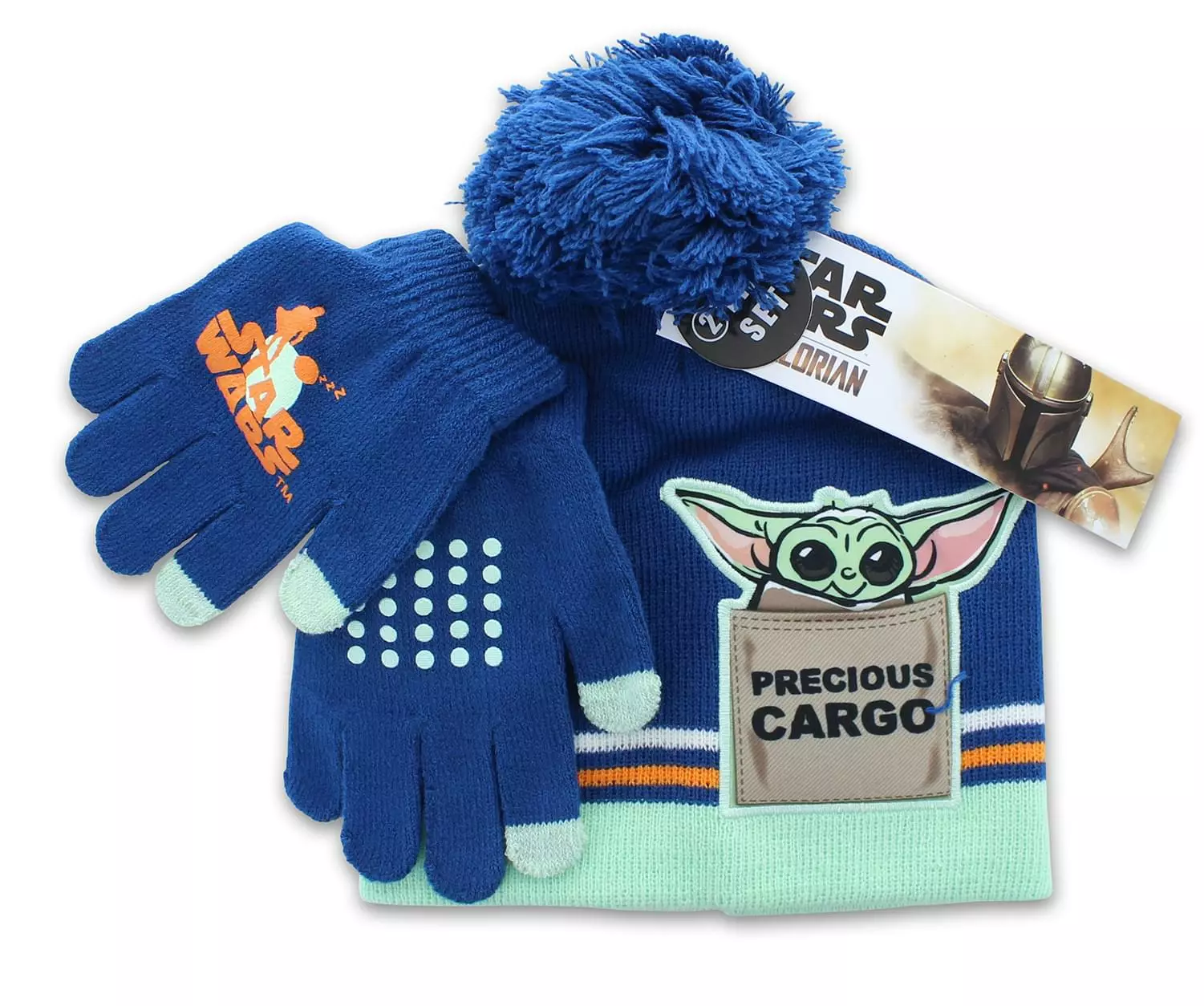 Accessory Innovations Company Star Wars The Mandalorian The Child Winter Beanie & Glove Set | Blue 5 Accessory Innovations Company Star Wars The Mandalorian The Child Winter Beanie & Glove Set | Blue - Image 3