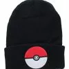 Bioworld Pokemon Poke Ball Black Knit Beanie | One Size -Bioworld Shop BIW 34507 CA