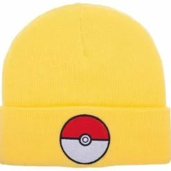 Bioworld Pokemon Poke Ball Yellow Knit Beanie | One Size