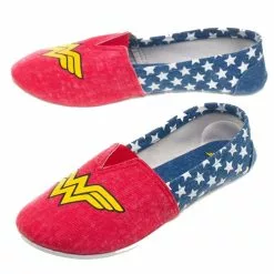 Bioworld DC Comics Wonder Woman Canvas Slip On Shoes