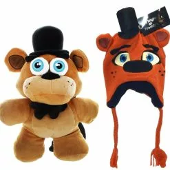 Bioworld Five Nights At Freddy's Freddy Fazbear Beanie And Plush Backpack Bundle
