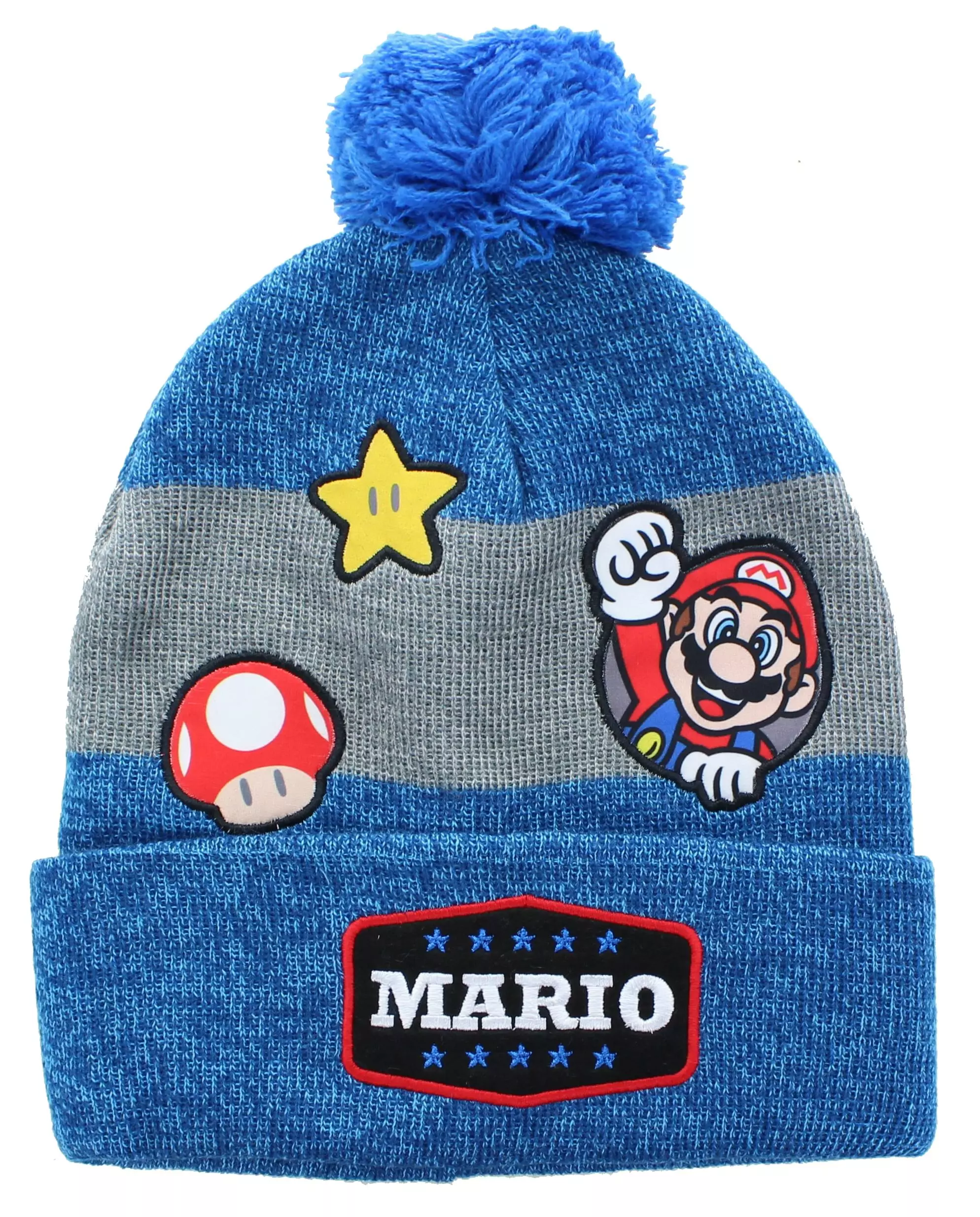 Bioworld Super Mario Youth Knit Beanie With Patches 3 Bioworld Super Mario Youth Knit Beanie With Patches