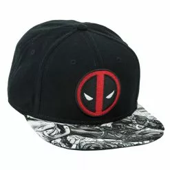 Bioworld Marvel Deadpool Logo Sublimated Bill Snapback Hat -Bioworld Shop BIW SB1VVFMVU CC