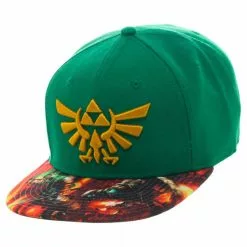 Bioworld The Legend Of Zelda Triforce Logo Sublimated Bill Snapback Hat
