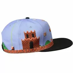 Bioworld Super Mario Bros. 8-bit Landscape Snapback Hat -Bioworld Shop BIW SB4YFISMS CC