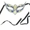 Bauer Pacific Imports Mona Lisa Eye Costume Mask: Silver/Dark Blue