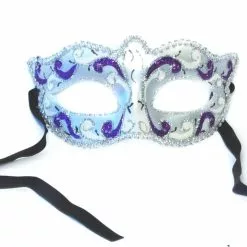Bauer Pacific Imports Mona Lisa Eye Costume Mask: Silver/Purple