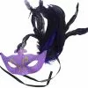Bauer Pacific Imports Glitter Eye Venetian, Masquerade, Mardi Gras Mask W/Feathers Style E -Bioworld Shop BPI 70655 EA scaled