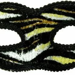 Bauer Pacific Imports Electro Petite Costume Mardi Gras Mask Gold W/Black Swirls