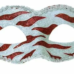 Bauer Pacific Imports Naughty Petite Mardi Gras Costume Mask - Red/Silver