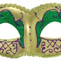 Bauer Pacific Imports Envy Petite Mardi Gras Costume Mask Purple W/Gold