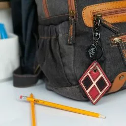 Crowded Coop, LLC DC Comics Bombshells Harley Quinn Faux Leather Keychain -Bioworld Shop CRC DCCL210 CF