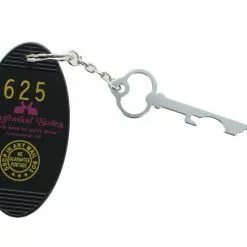 Crowded Coop, LLC Retro Motel KeyFob - Swiftwood Suites Black