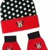 Disney Girls Minnie Mouse Winter Beanie & Glove Set