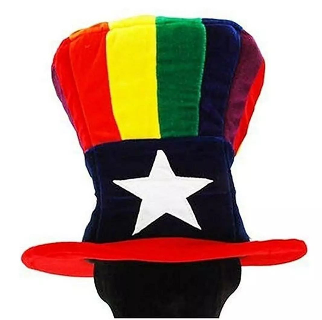 Elope Patriotic Rainbow Uncle Sam Velvet Adult Costume Hat 3 Elope Patriotic Rainbow Uncle Sam Velvet Adult Costume Hat