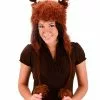 Elope Reindeer Faux Fur Hoodie Brown Adult Costume Hat One Size -Bioworld Shop ELP 292061 CA