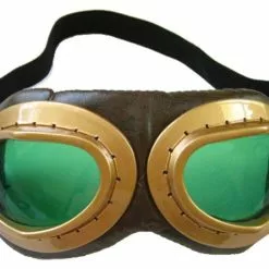 Elope Aviator Goggle Gold & Brown Adult Costume Accessory