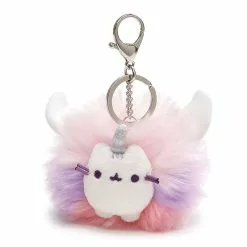 Enesco Pusheen Super Pusheenicorn Unicorn Cat 4-Inch Plush Pom Poof Keychain