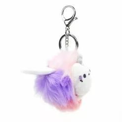 Enesco Pusheen Super Pusheenicorn Unicorn Cat 4-Inch Plush Pom Poof Keychain -Bioworld Shop ENS 4061304 CC