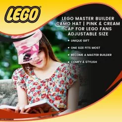 Toynk Master Builder Camo Hat | Pink & Cream Cap | Adjustable Size -Bioworld Shop FCM 01267 CGR