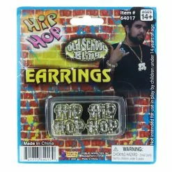 Forum Novelties Hip Hop Costume Earrings