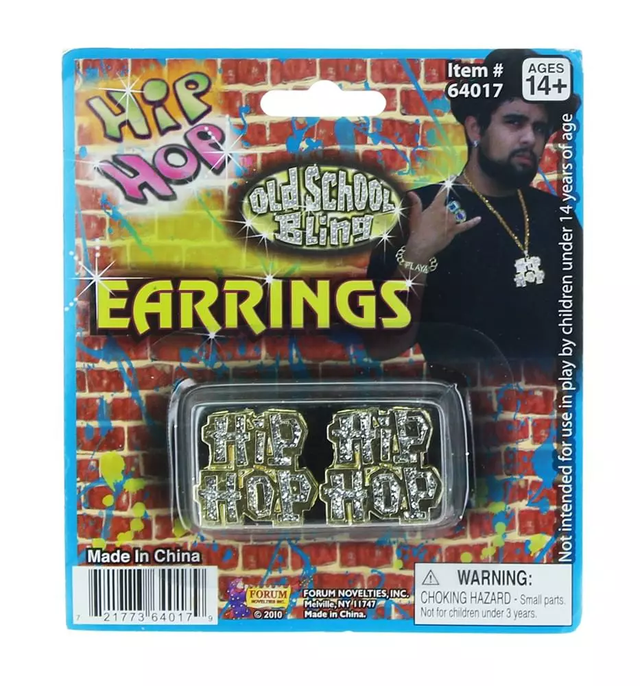 Forum Novelties Hip Hop Costume Earrings 3 Forum Novelties Hip Hop Costume Earrings