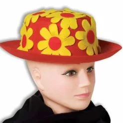 Forum Novelties Red And Yellow Daisy Clown Derby Hat Adult Costume Accessory