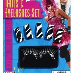 Forum Novelties 80's Punk Rock Zebra Nails & Lashes Costume Accessory Set