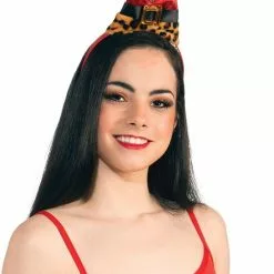 Forum Novelties Leopard Santa Hat Headband W/ Jingle Bells Adult Costume Accessory