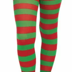 Forum Novelties Red And Green Striped Tights Christmas Costume Accessory Child