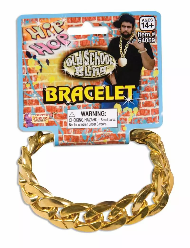 Forum Novelties Hip Hop Big Links Gold Costume Bracelet 3 Forum Novelties Hip Hop Big Links Gold Costume Bracelet