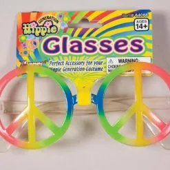Forum Novelties 60's 70's Hippie Rainbow Peace Sign Costume Glasses