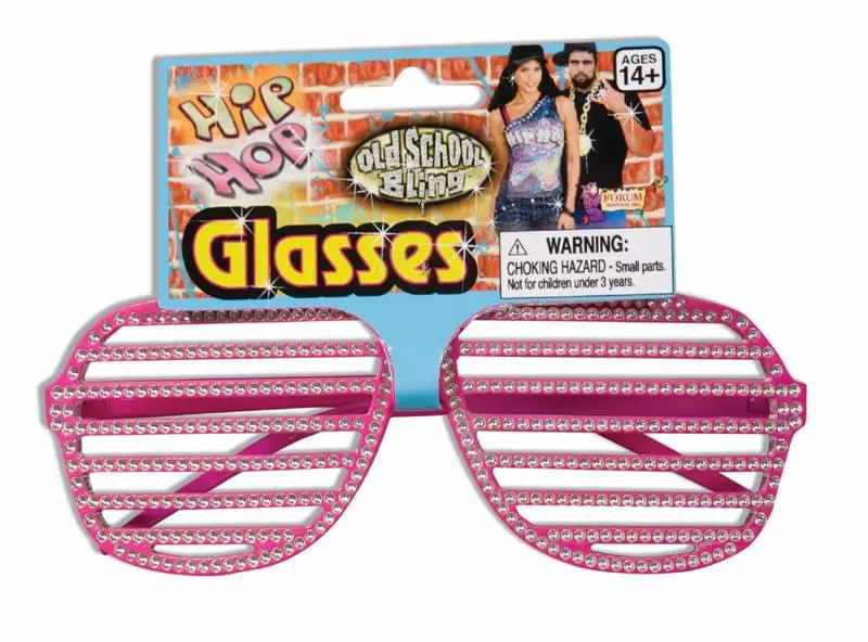 Forum Novelties Hip Hop Rhinestone Pink Slat Costume Glasses 3 Forum Novelties Hip Hop Rhinestone Pink Slat Costume Glasses