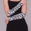 Forum Novelties 80's Punk Rock Zebra Zipper Long Costume Gloves -Bioworld Shop FRM 64717 Ca