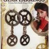 Forum Novelties Steampunk Gear Bronze Earrings Adult Costume Accessory -Bioworld Shop FRM 66454 CA