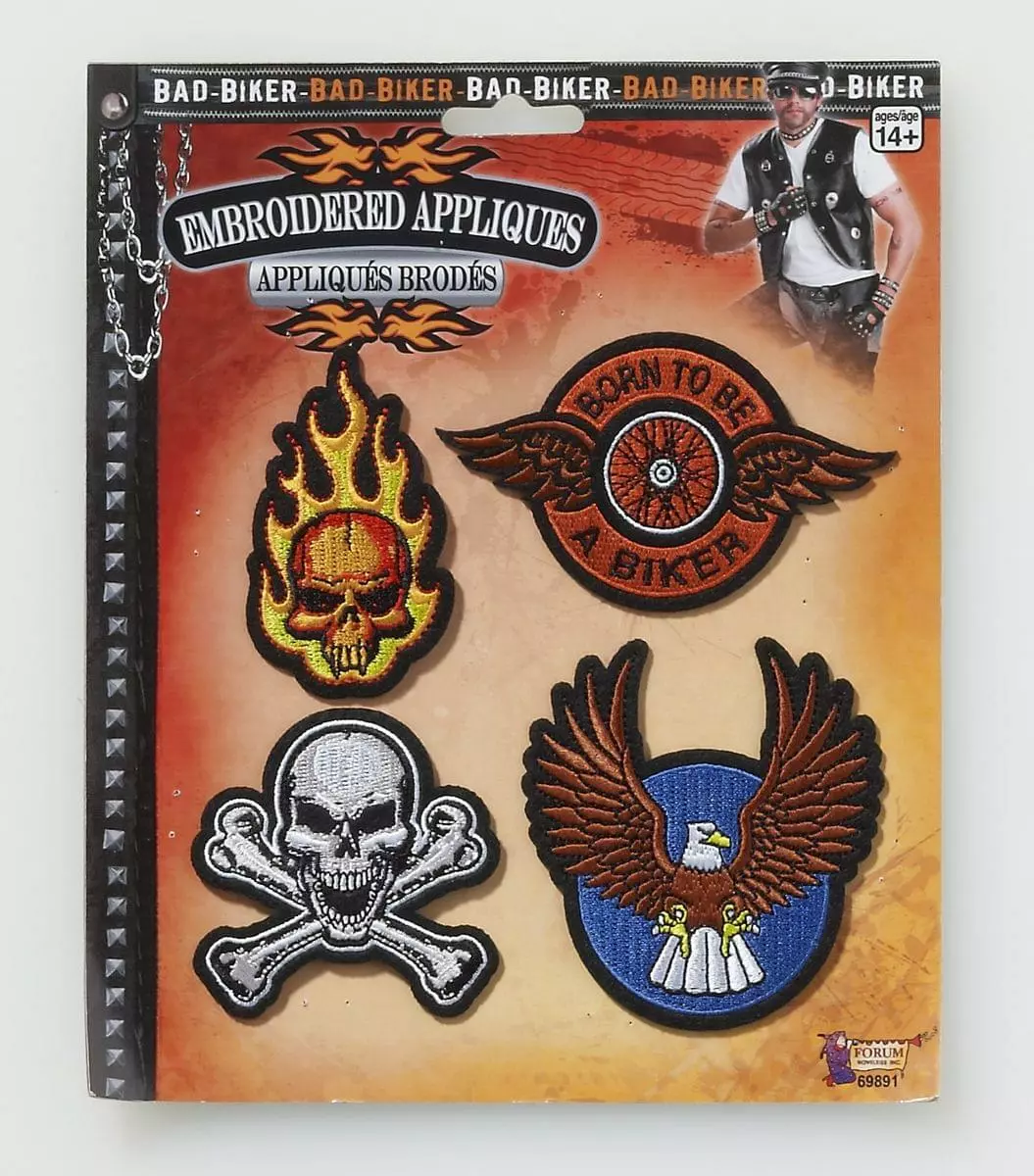 Forum Novelties Biker Embroidered Applique 4 Pack Costume Accessory 3 Forum Novelties Biker Embroidered Applique 4 Pack Costume Accessory