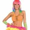 Forum Novelties Club Candy Asymmetrical Cut Costume Bra Top Adult: Orange -Bioworld Shop FRM 70417 CA