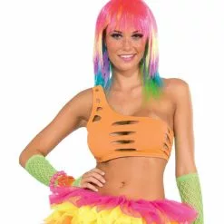 Forum Novelties Club Candy Asymmetrical Cut Costume Bra Top Adult: Orange