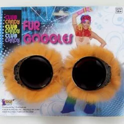 Forum Novelties Club Candy Fur Goggles Costume Eyewear Adult: Orange
