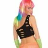 Forum Novelties Club Candy Asymmetrical Cut Costume Bra Top Adult: Black -Bioworld Shop FRM 70850 CA