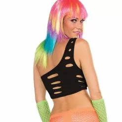 Forum Novelties Club Candy Asymmetrical Cut Costume Bra Top Adult: Black