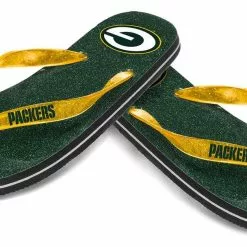 Forever Collectibles Green Bay Packers Women's Glitter Thong Flip Flop